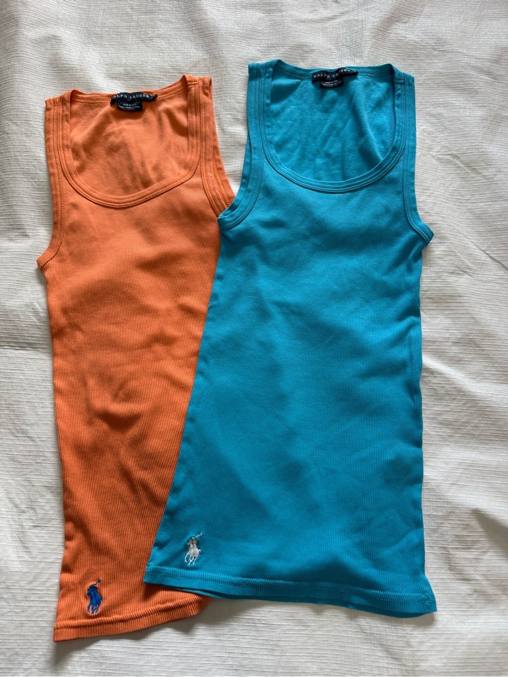 Ralph Lauren Tank Tops in Orange and Teal (2-Pack) Small